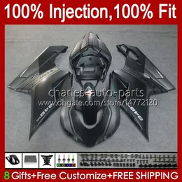 Injection Fairings for Ducati 848 1098 1198 S R 848R 1198R BodyWork 18no.7 848S 1098S Flat Black 2008 2008 2009 2012 2012 1098R 1198S 07 08 09 10 11 12 OEM Body Kit