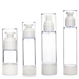 15 30 50 80 100ML Empty airless pump plastic bottles vacuum pressure emulsion bottle with lotion pump on travelling cosmetic