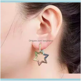 Charm Jewelryonline Promi-Mode, klassische geometrische Ohrringe, asymmetrisch, Stern, Mond, weiblich, koreanischer Schmuck, Drop-Lieferung 2021 Apger