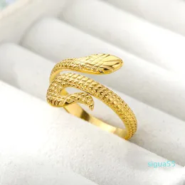 Anelli a cluster vintage serpente regolabile per le donne in acciaio inox gothic anello d'oro estetico anello femmina gioielli partito regalo anillos mujer