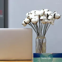 Dekorativa Blommor Kransar 30 st Vit Naturligt Bomull Boll Bollar Wire Stem 12 tum Längd För Kransar, Inredning, Av Stick Branches Wired L Fabrikspris Expert Design O