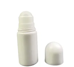 Bottiglie a rullo in plastica bianca Bottiglie vuote riutilizzabili a rullo per olio essenziale Profumo Siero Lozione cosmetica con rullo in plastica