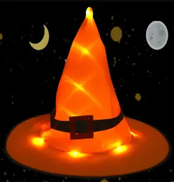 children hallowmeen costume caps colourful cosplay luminous witch cap kids audlt lamp costumes party wizard hats holiday gift