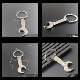 Openers Kitchen Tools Kitchen, Dining Bar Home & Garden Drop Delivery 2021 200Pcs Sier Metal Wrench Spanner Beer Bottle Opener Key Chain Keyr