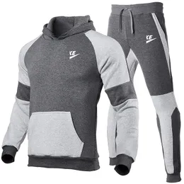 fashion Clothing Men's Pullovers Sweater Cotton Men Designer Tracksuits Hoodie Two Pieces + Pants Sports Shirts Fall Winter Track suit