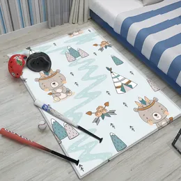 Mode Söt Tecknade Fox Barn Matta Bekväm Matta Non-Slip Flannel Hand Skriv ut Mattor Baby Play Mat