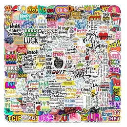 200Pcs/Lot Hotsale Motivational Quote Inspirational Sayings Stickers For Laptop Skateboard Notebook Luggage Water Bottle Car Decals Kids Gifts