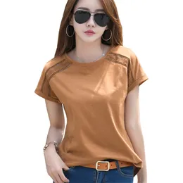 Shintimes Camisetas Mujer Verano Hollow Out T Shirt Cotton Short Sleeve T-Shirt Female Tops White Tee Shirt Femme 210623