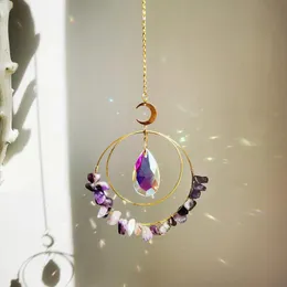 Dekorativa Objekt Figuriner Sun Catcher Crystal Prism Vägg Hängande Boho Décor Julklappar Bil Pendent Tillbehör Ornament Fönstret GA