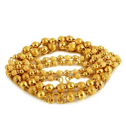 5MM perline leggere di trasferimento da uomo Catene placcate oro 24k Collane di perline NJGN083B regalo di nozze moda uomo collana a catena in oro giallo