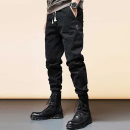 LY Moda Mężczyźni Dżinsy Łączenie Designer Loose Fit Casual Cargo Spodnie Kombinezony Streetwear Hip Hop Joggers Koszulki