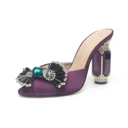 2021 Mulheres senhoras Genuínas de couro real Rhinestone Sandals Sandálias Silk Flip-flops Slipper Slipper Slip-On Wedding Gladiator Shoes Sapatos de Diamante 3D
