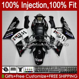 Injektionsformkit för Kawasaki Ninja ZX-636 ZX600 ZX 6R 6 R 600 CC 03-04 BODY 8NO.12 ZX 636 600CC ZX6R 03 04 ZX600C ZX636 ZX-6R 2003 2004 Fairing OEM Bodywork Black West