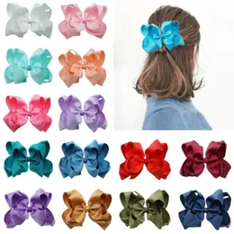 Hair Accessories Bulk 6.0" Double Layers Grosgrain Ribbon Bows Clip Bowknot Hairpins For Baby Girls Birthday Gift 36Pcs/lot 25 Color U Pick