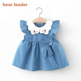 Neonate Cartoon Rabbit Embriodery Abiti Summer Kids Girl Princess Vestidos Bowknot Cute Toddler Costume 210429