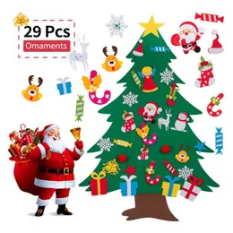 9 Stil Çocuklar DIY Keçe Noel Ağaçları Dekorasyon Ev Navidad Hediyeler Için Süsler Santa Claus Noel Ağacı FHL358-WY1538