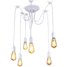 Mordern Nordic Retro Edison Lamba Işık Avize Vintage Loft Antik Ayarlanabilir DIY Sanat Örümcek Tavan Armatürü