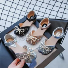 Scarpe per bambini Ragazze Moda Bambini Scarpe da principessa per bambini con abito con nodo a farfalla Scarpe da bambina per feste di matrimonio Sandali morbidi per bambini