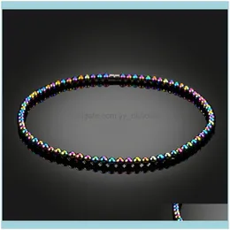 Chokers halsband hängar juvelkryop kvalitet hematit med magnetiska män halsband runt multicolor regnbågspärlor natur sten smycken för