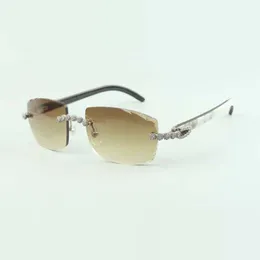 Sunglasses 2022 Bouquet Diamond buffs Sunglasses 3524015 with Natural mixed buffalo horn glasses and c