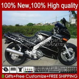 Bodys For KAWASAKI NINJA ZZR250 ZZR-250 90 91 92 93 94 95 96 97 98 99 Bodywork 54HC.17 silvery black ZZR 250 CC 1990 1991 1992 1993 1994 1995 1996 1997 1998 1999 OEM Fairings