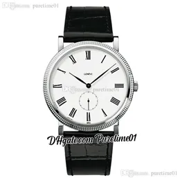 2022 Calatrava 5119G-001 automatyczny męski zegarek 40mm stalowa koperta biała tarcza rzymskie znaczniki czarny skórzany pasek 11 stylów zegarki Puretime01 E11a1