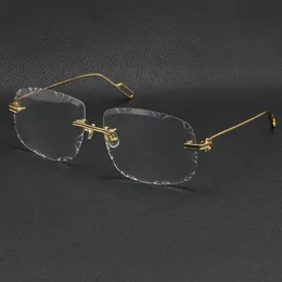 Vendo armação de óculos de sol de metal dourado sem aro para homens e mulheres Óculos lunetas moda óculos clássicos de alta qualidade armações de óculos masculinos e femininos Vários modelos
