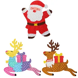 40cm Nya Fidget Leksaker Santa Claus Elk Jigsaw Pusselmodeller Pressar Silicone Bubble Fun Decompression Toy Kids Gifts Stor Storlek