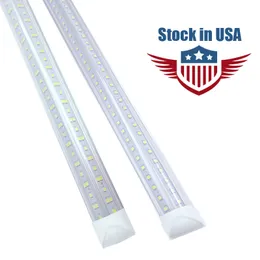 V-Shaped 8Ft 100W 144W Cooler Door Led Tubes T8 Integrated Double Sides Led Lights 85-265V Stock In US Fluorescent Lamp Replacement For Garage Workshop