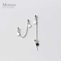 Satış Güzel Yıldız Zincir Gümüş Saplama Küpe Kadınlar için Parti 925 Ayar Takı Moda Charm Bijoux 210707