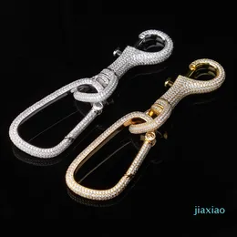 Luxury Designer Jewelry Keychain Iced Out Bling Diamond Key Chain Hip Hop Key Ring Men Accessories Gold Silver portachiavi designers keyring