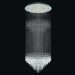 Nya skor Crystal ljuskrona trappor Chrome Transparent Crystal Lamp Hotel Lobby Lights