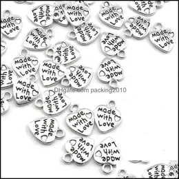 Other Arts And Crafts Arts, & Gifts Home Garden 200 Pcs Alloy Jewelry Pendant Beads Hand Made With Love Heart Tags Charms Label For Necklace