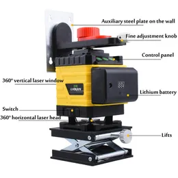 16 Lines 4D 360 Laser Level Nivel Leveling Device Green Beam Self-leveling Horizontal Vertical Measure Tool