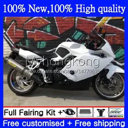 Кузов + крышка бака для BMW K1200-S K1200 S K1200S 2005 2006 2007 200 200 200 200 2010 Body 4No.80 K 1200S белый черный 05-10 K-1200S K 1200 S 05 06 07 08 09 10 Полный обтечный комплект