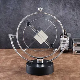 Silver Cube Perpetual Motion Model ton Pendulum Miniature Electric ton's Cradle Gift For Child Desk Decoration Accessories 211108