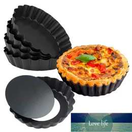 12pcs/set Non-Stick Tart Quiche Flan Pan Molds Pie Pizza Cake Mold Removable Loose Bottom Fluted Heavy Duty Pizza Pan Bakeware Factory price expert design Quality