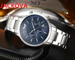 Montre de Luxe de qualidade de fábrica cronômetro homens multi funcional relógios de luxo relógios com calendário completo de aço inoxidável marca de quartzo relógio relógio de pulso