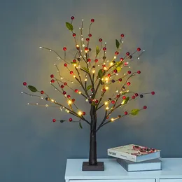 Eucalyptus LED Night Light LED Christmas Tree Night Lamp Battery Operated Bedside Study Lamp For Room Desk Lighting Decor