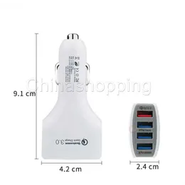 4usb billaddare 7A QC 3 0 Adaptiv Fast Charging Home Travel Charge Plug -kabel USB -kabel för mobiltelefon Ny anlända CAR284N