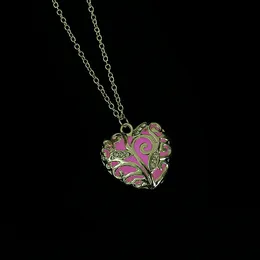 Pendant & Pendants Jewelry Valentines Day Blue Glowing Heart Necklace Dark Fairy Magical Glow In The Darks Necklaces Drop Delivery 2021 W1Fs