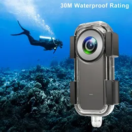 Dive Case for Insta360 ONE X2 Panoramic Camera Diving Protectve Case 30 Meters Deep Waterproof Premium Lens Guards HD Tempered