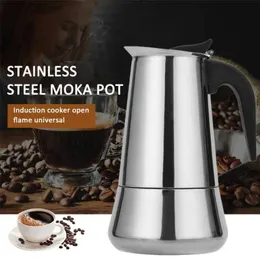 Steel Stainless Italian Top Espresso Cafeteira Expresso Percolator 2/4/6/9/12 Cups Stovetop Coffee Maker Moka Pot Kitchen 210408