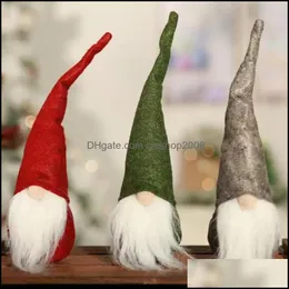 Juldekorationer Festligt partiförsörjning Hem Garden Christman Santa Clause Doll Scandinavian Gnome Plush Födelsedag Present Ornaments H