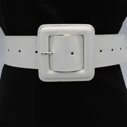 Belts Big Square Buckle For Women Bright Patent Leather Waist Black Pin Buckles Wide Belt Ladies Casual Dress Waistbands Femme