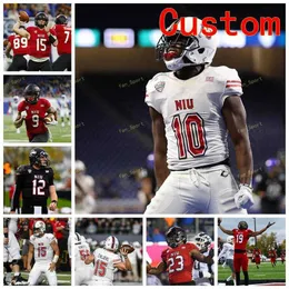 Custom Northern Ellinois Huskies Niu College Футбол футбол 41 Рональд Андерсон 44 Corey Lersch 48 Michael Cerniglia Женщины молодежи сшиты