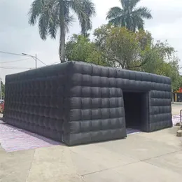 New arriver black 8x8x4m black cube tent inflatable cubic marquee house square party cinema building customized