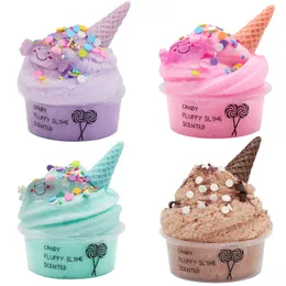 60ml Children Slime Puzzle Toy Candy Ice Cream Silk Clay Mud DIY Fidget Toys Stress Relief Antistress Charms For Slimes Putty 0764
