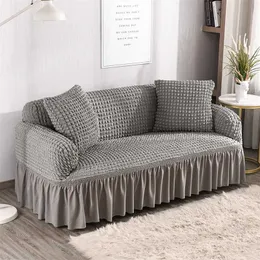 Solid Color Elastic Sofa Cover For Living Room Printed Plaid Stretch Sectional Slipcovers Sofa Couch Cover L Shape 211102