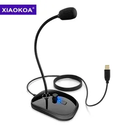 XIAOKOA USB Microphone Computer PC with Spin Volume Adjust Mute Button Plug and Play Recording Youtube PS4MIc